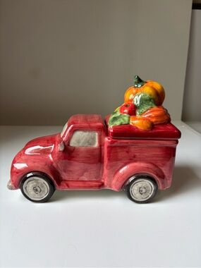 Maxcera Red Harvest Farm Truck Cookie Jar